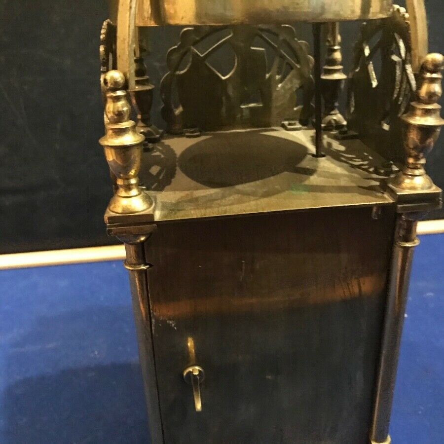 Antique Antique Brass Lantern Clock : Strikes Hours & Half Past