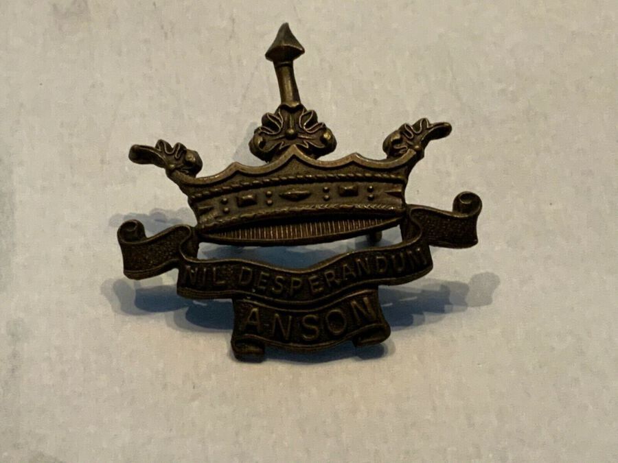 WW1 ROYAL NAVAL DIVISION ANSON CAP BADGE