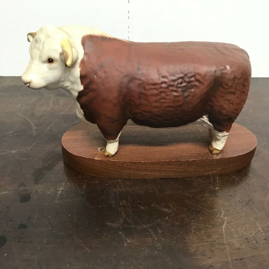 Beswick Hereford Bull on base