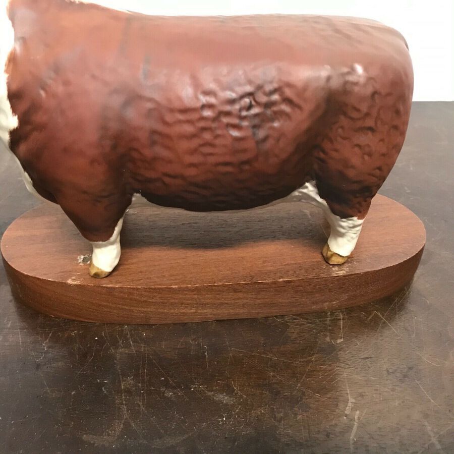 Antique Beswick Hereford Bull on base