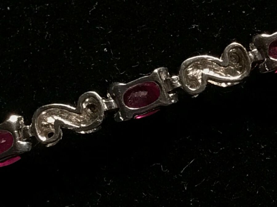Antique 14CT WHITE GOLD BRACELET WITH 4 .25 CT RUBIES