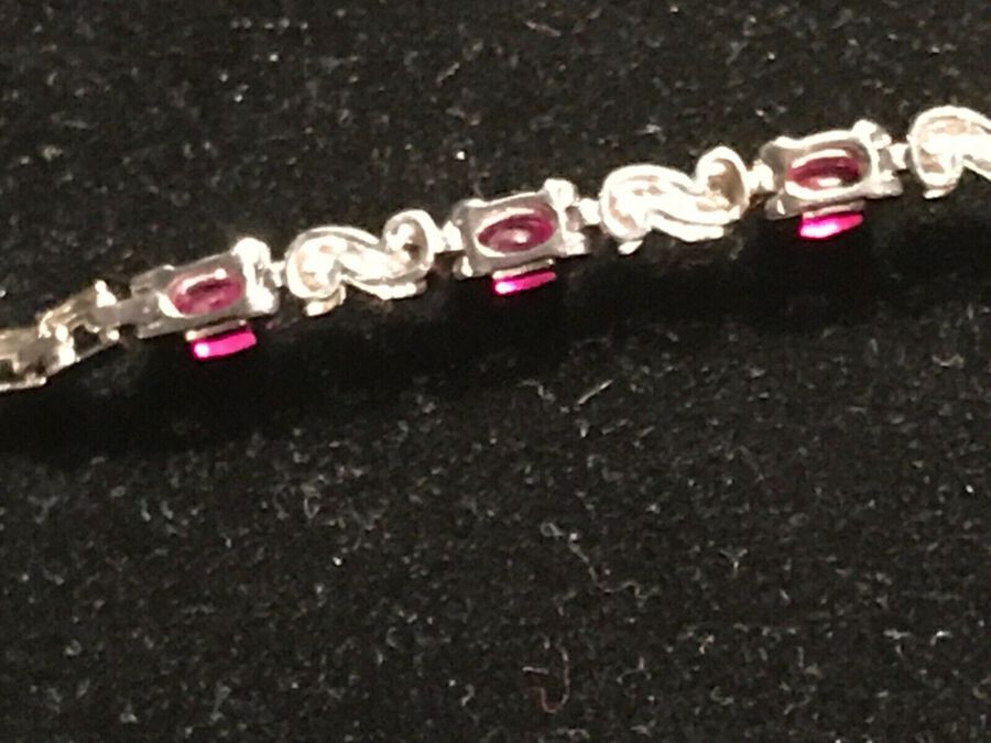 Antique 14CT WHITE GOLD BRACELET WITH 4 .25 CT RUBIES