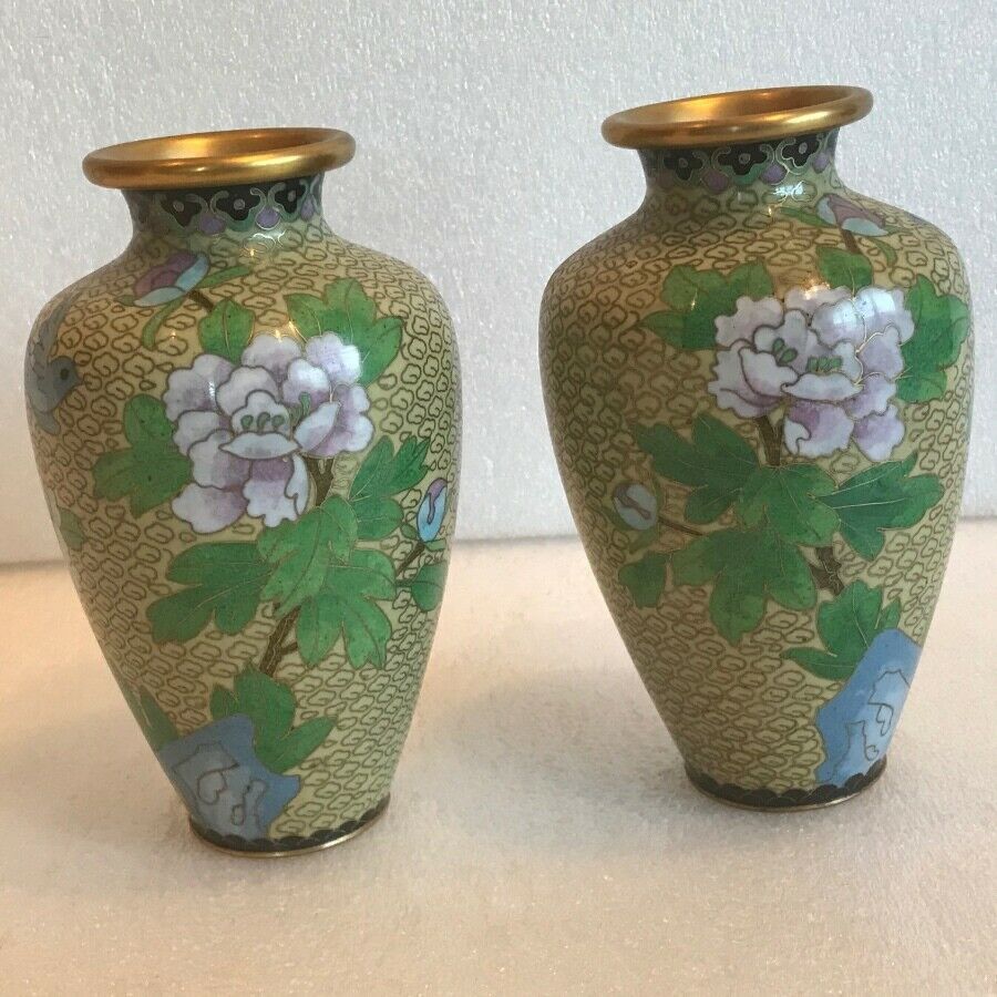 Antique Oriental Cloisonne Vases
