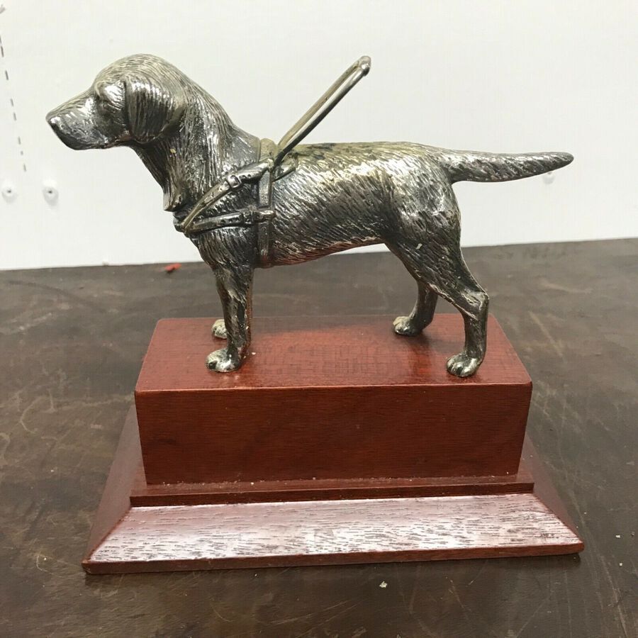 Labrador Blind Dog bronze silver plated