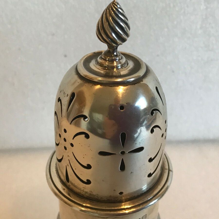 Antique Solid silver sugar shaker hallmarked for London