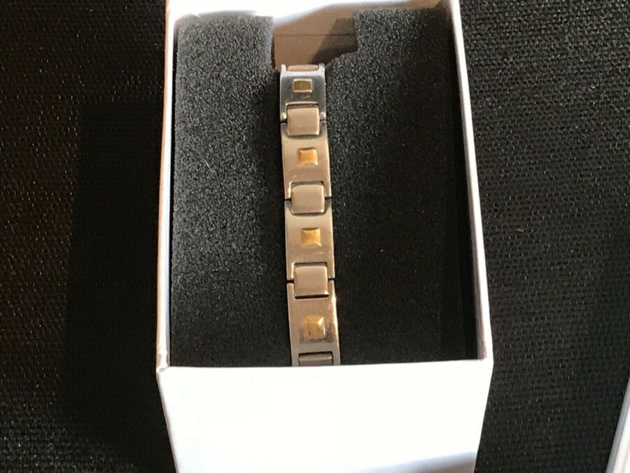 18Ct gold and stainless steel bracelet