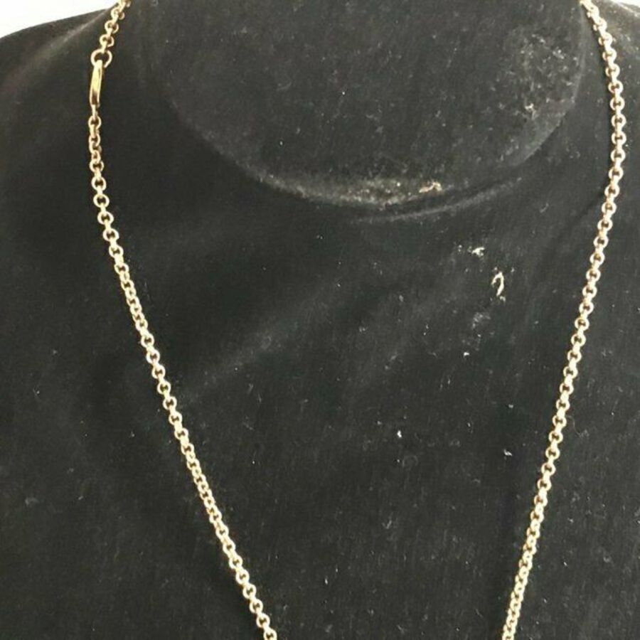 Antique 9ct all solid gold long chain and gold locket