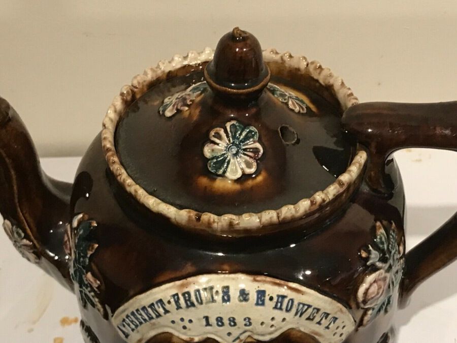 Antique Barge ware teapot 1883