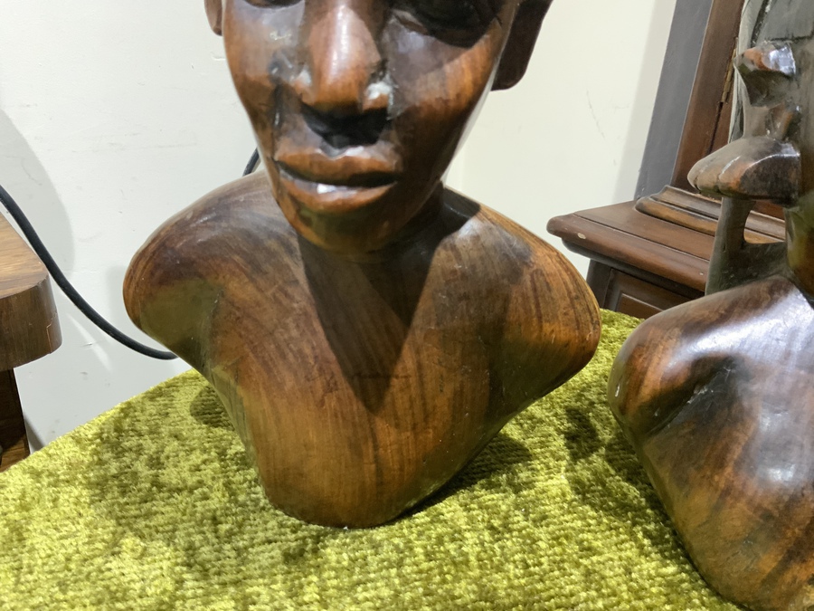 Antique African carved pair man and wife