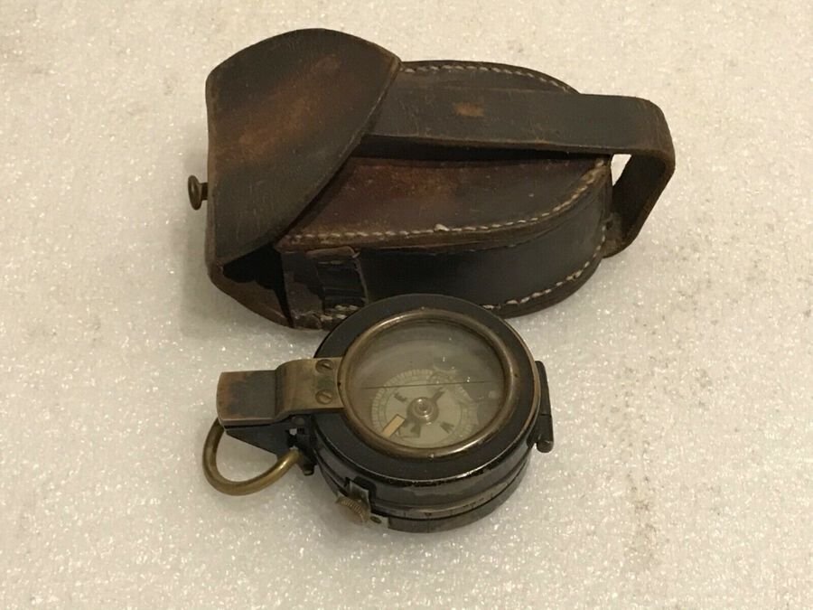 1ww British army compass and leather case