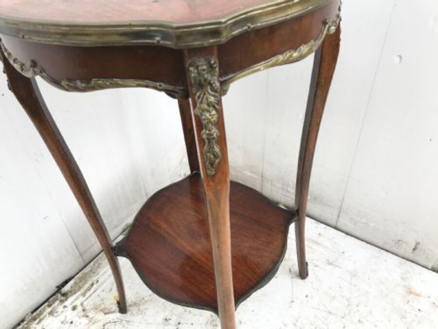 Antique Beautiful inlaid French Kingwood side table
