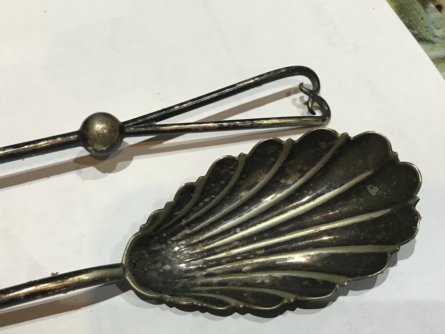 Antique Oyster serving spoons silverware 