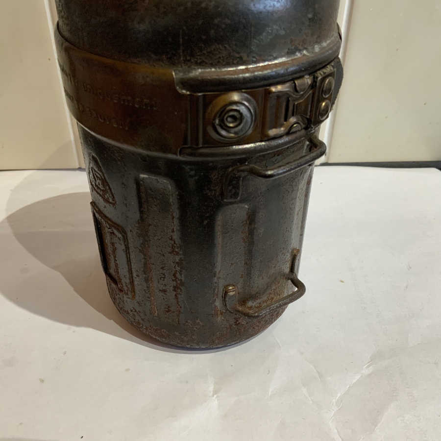 Antique Gas mask and canister French 1ww 