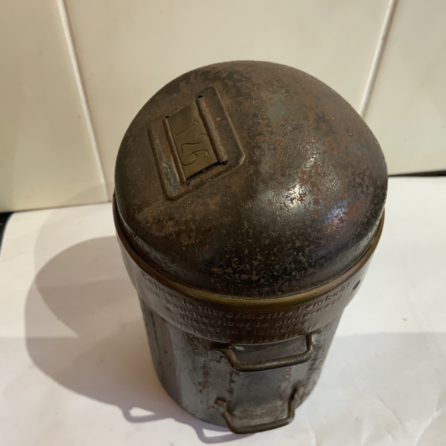 Antique Gas mask and canister French 1ww 