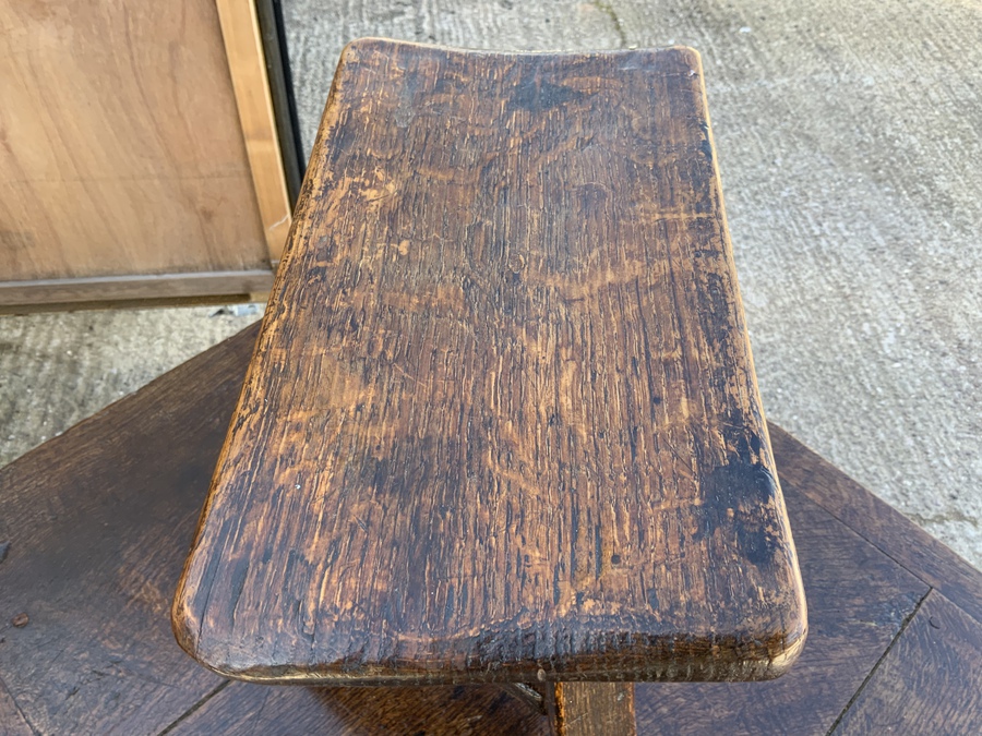 Antique Milking stool 18th century oak.