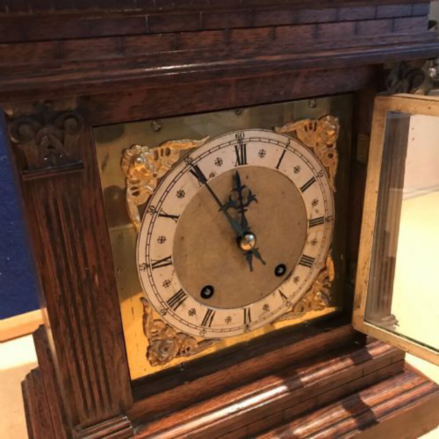 Antique bracket clock Oak Cased W & H Superb 