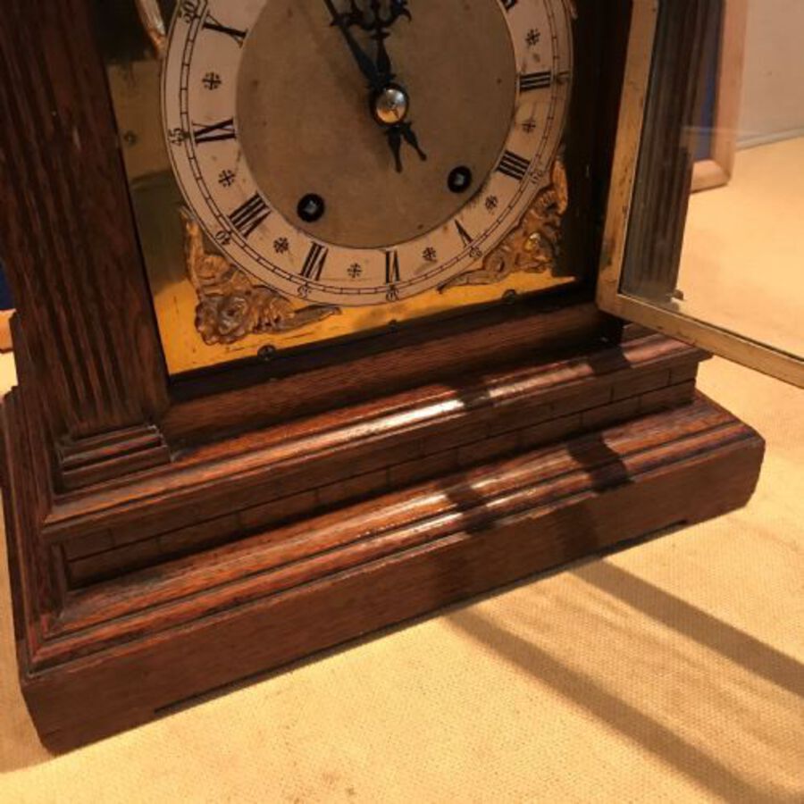 Antique bracket clock Oak Cased W & H Superb 