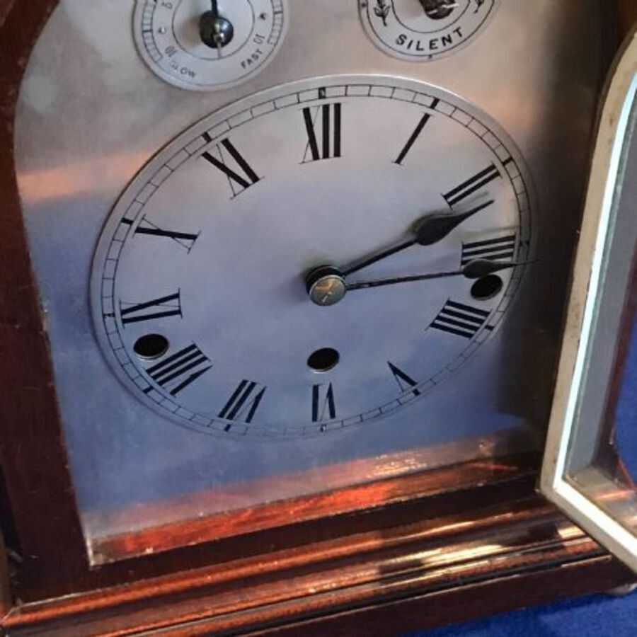 Antique Bracket clock, Edwardian case mahogany movement German
