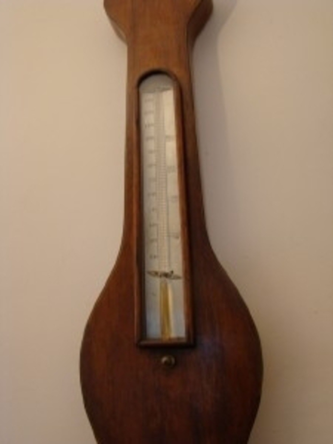 Antique BAROMETER VICTORIAN MAHOGANY CASE RUSSEL OF LEICESTER