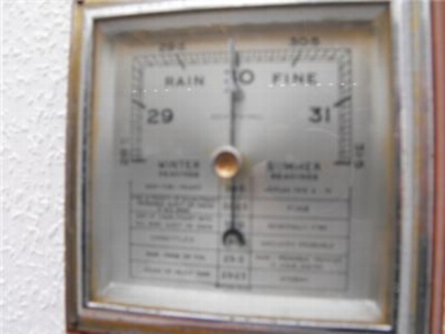 Antique BAROMETER THERMOMETER WALL MOUNTED