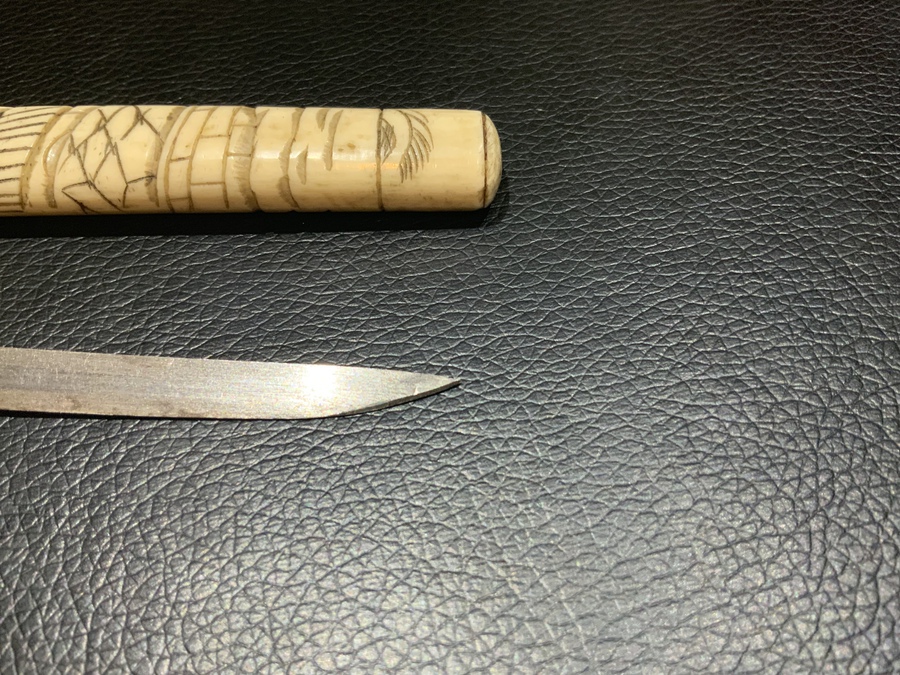Antique Japanese carved Bone Knife