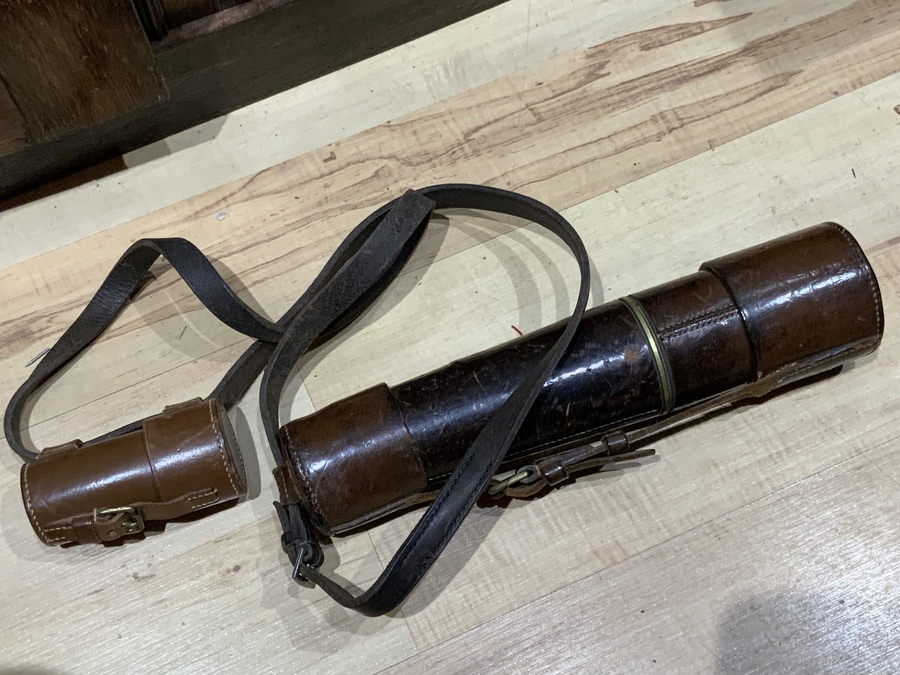 Victorian Leather cased and bound sectional Telescope