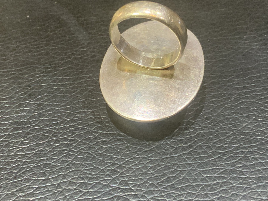 Antique Ladies ring solitaire Malachite stone 