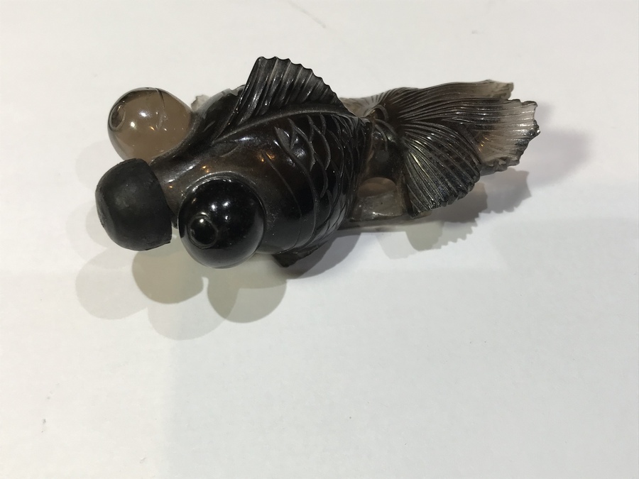Antique Japanese scent bottle in shape of fish