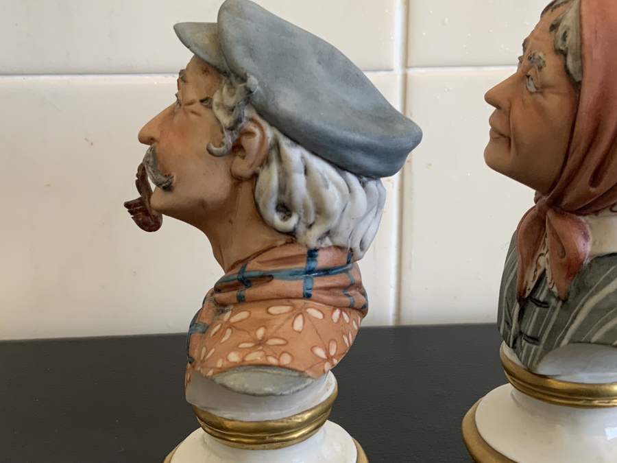 Antique Romany man and wife bust’s,  Italian origins.