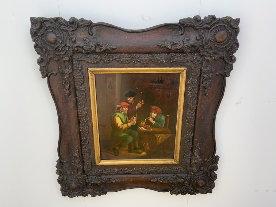 Painting Dutch Masterpiece oil on copper in quality frame