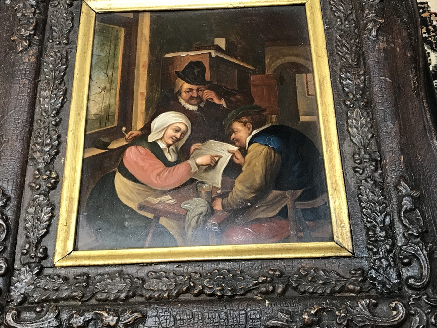 Antique Painting Dutch Masterpiece oil on copper in quality frame