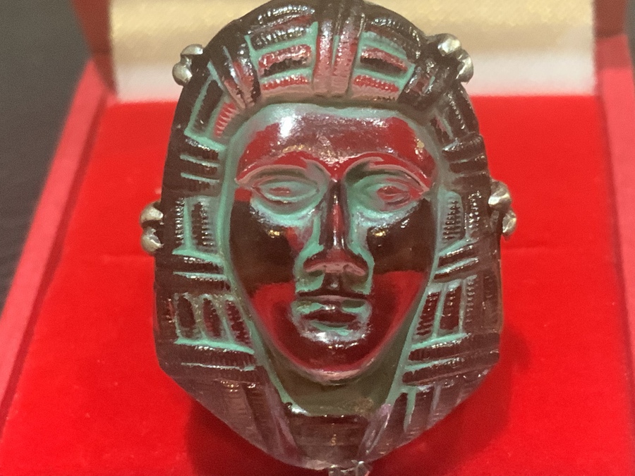Antique Egyptian Pharaohs head ring Victorian 