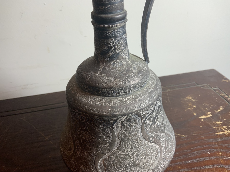 Antique Persian Silver Ewer stunning work