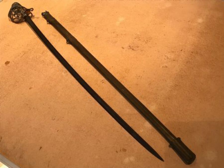 Antique Sword & scabbard Victorian British Officers 
