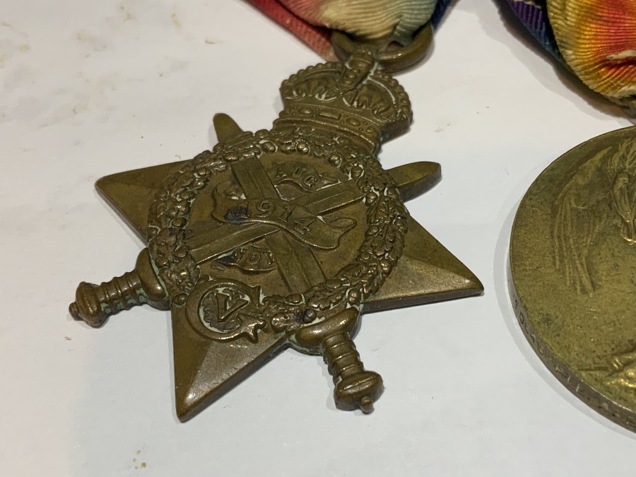 Antique Notts & Derby Soldiers medals from The Great War