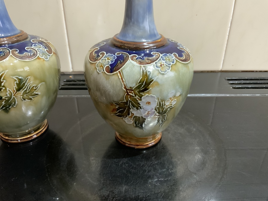 Antique Pair of Doulton Vases By Ethel Beard
