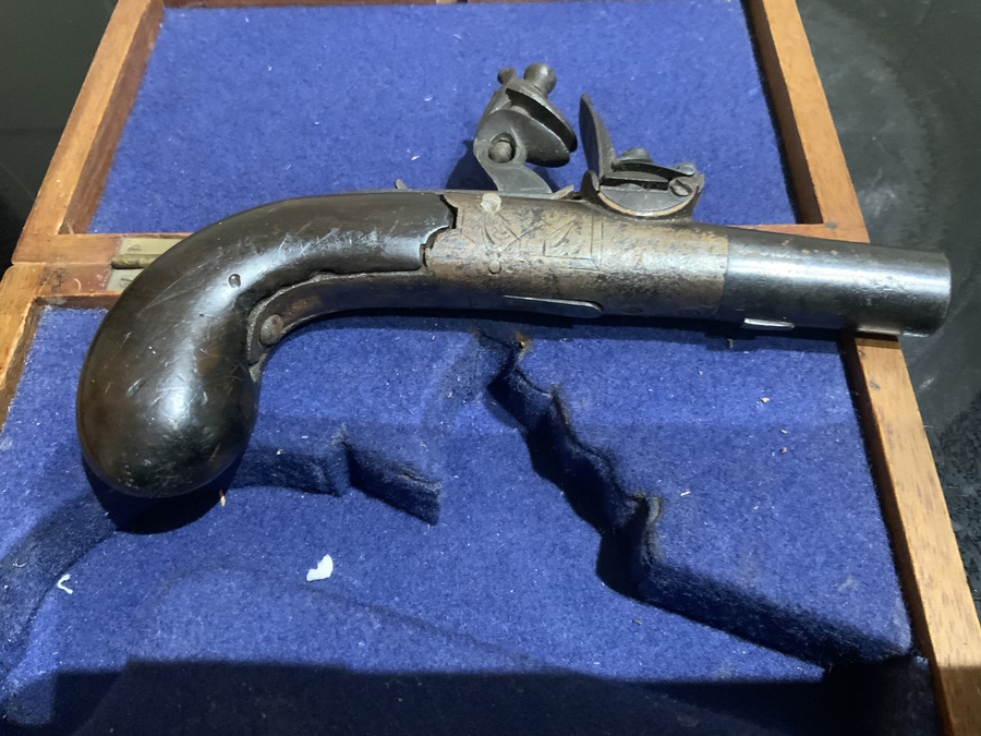 Antique Flintlock pistol boxed