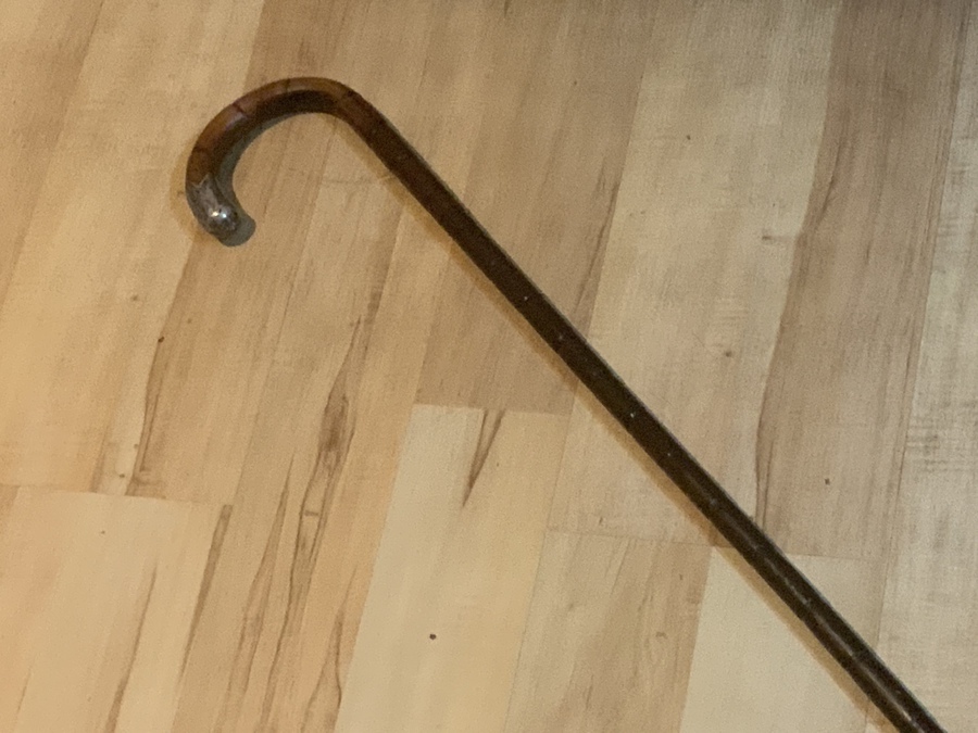 Antique Gentleman’s walking stick sword stick with silver mount 