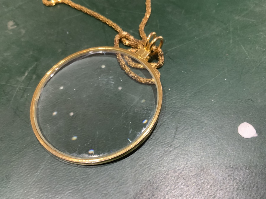 Antique 18 CT Gold plated  eyepiece and chain