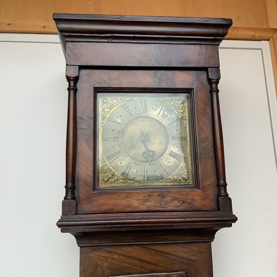 Antique Mahogany Brass Faced Long cased clock circa 1800’s