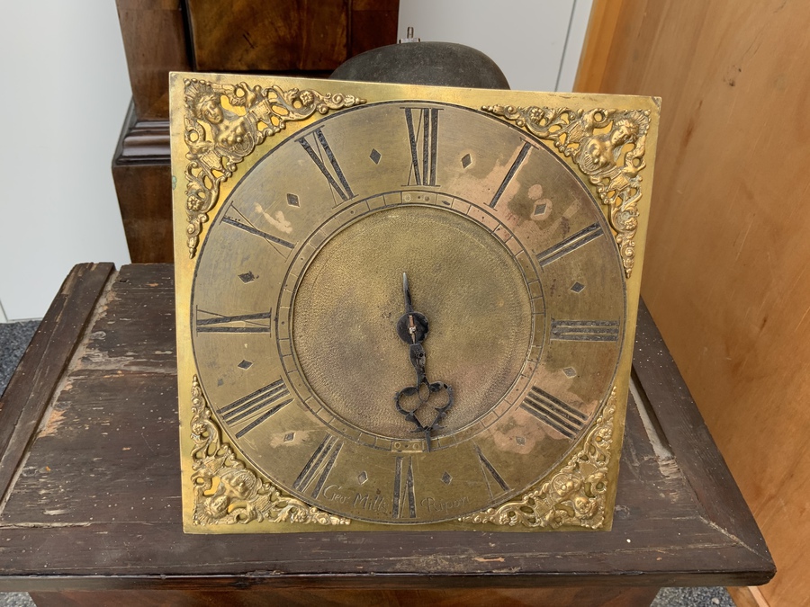 Antique Mahogany Brass Faced Long cased clock circa 1800’s