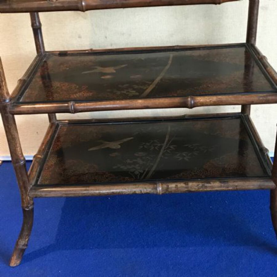 Antique Japanese bamboo lacquered scenes Canterbury 
