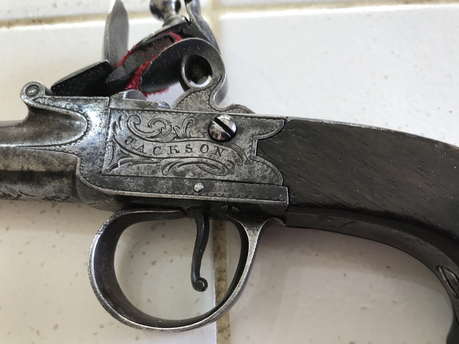 Antique Queen Ann Belt pistol by Jackson of London 