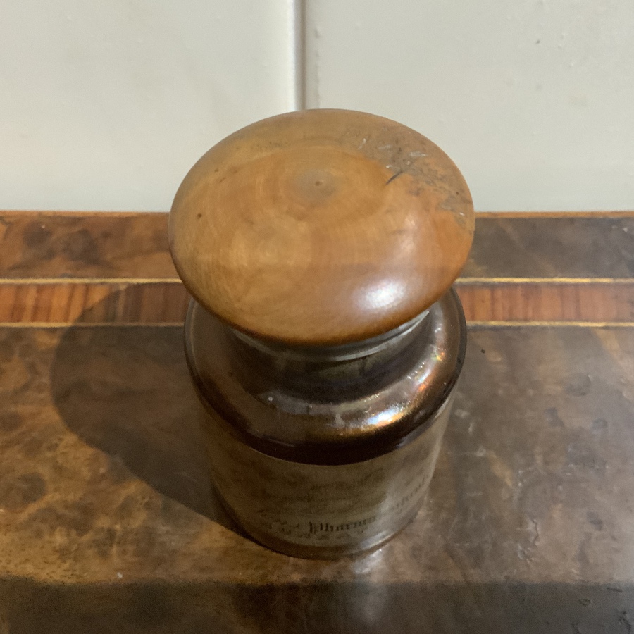 Antique Chemists medicine Glass pot Bottle 19th century 