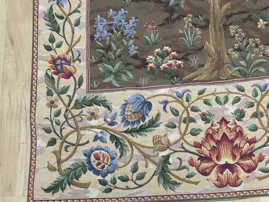 Antique William Morris Tree of Life designed Flemish woven tapestry 