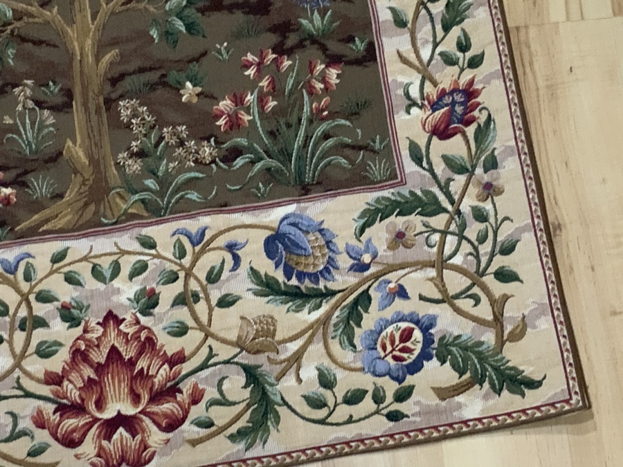 Antique William Morris Tree of Life designed Flemish woven tapestry 