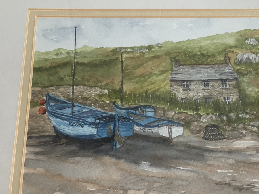 Antique Barbara Morgan “ Penberth, Cornwall “ Watercolour 