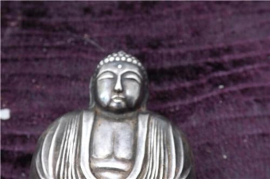 Antique Buddha's Silver Salt & Pepper pots rare items of quality . SB