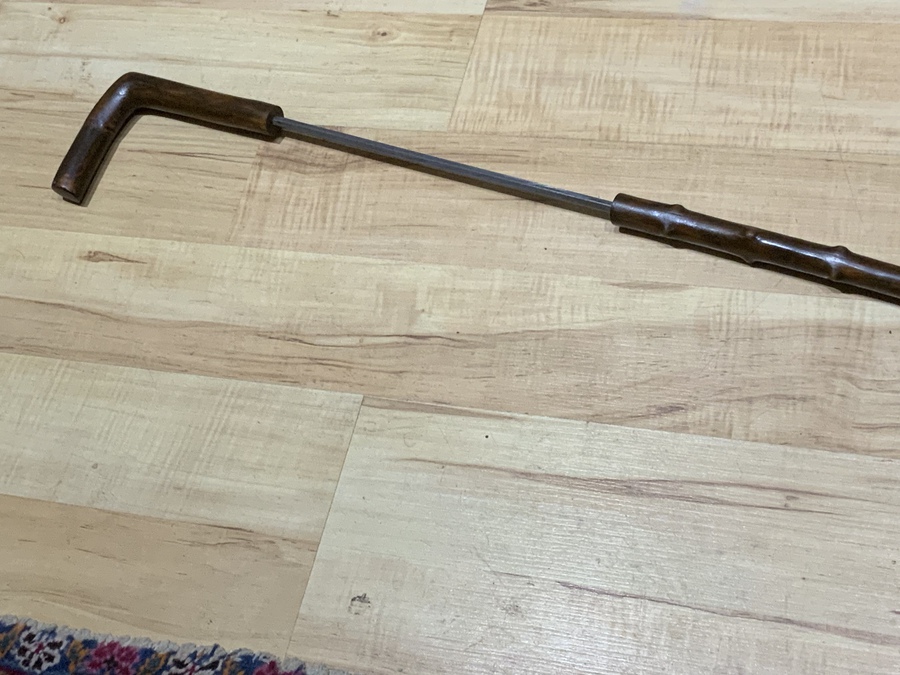 Antique Irish Blackthorn walking stick sword stick superb 