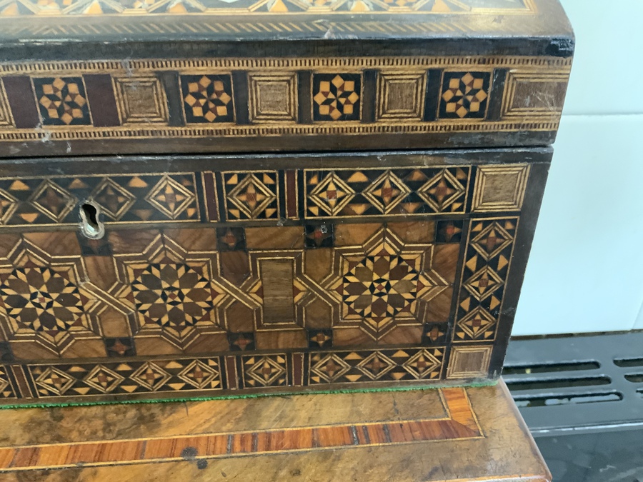 Antique Tunbridge ware Box stunning work 